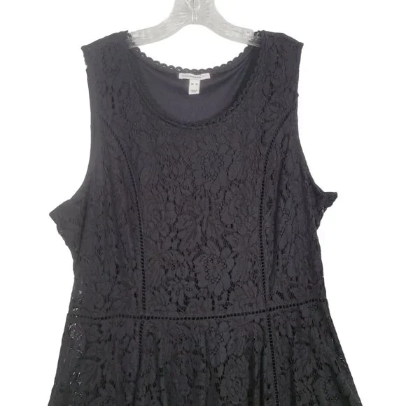 Isaac Mizrahi Live! Size XL Dress Lace WhimsiGoth Witchy Handkerchief Hem Flared - Picture 3 of 11